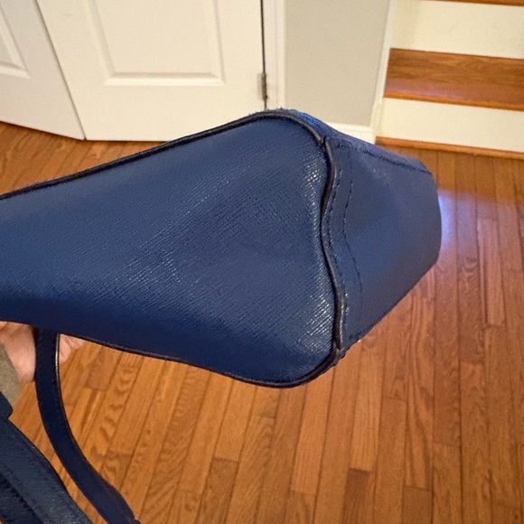 Lo & Sons Pearl Handbag, Blue/Navy Saffiano with Gold Hardware - Picture 13 of 15